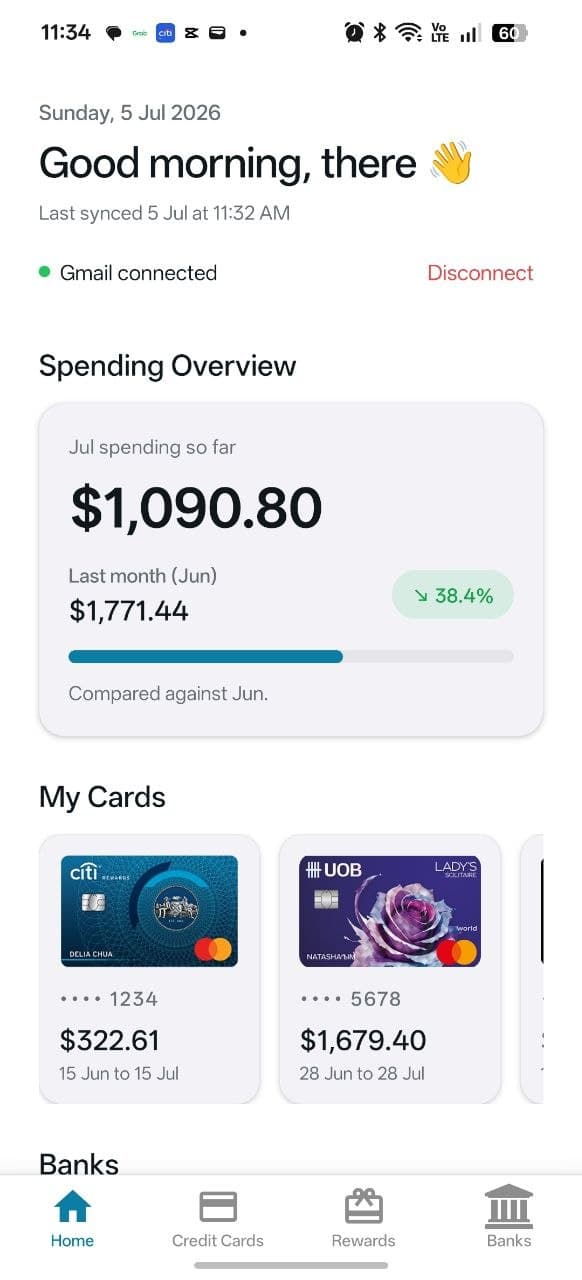 Cashflow dashboard overview