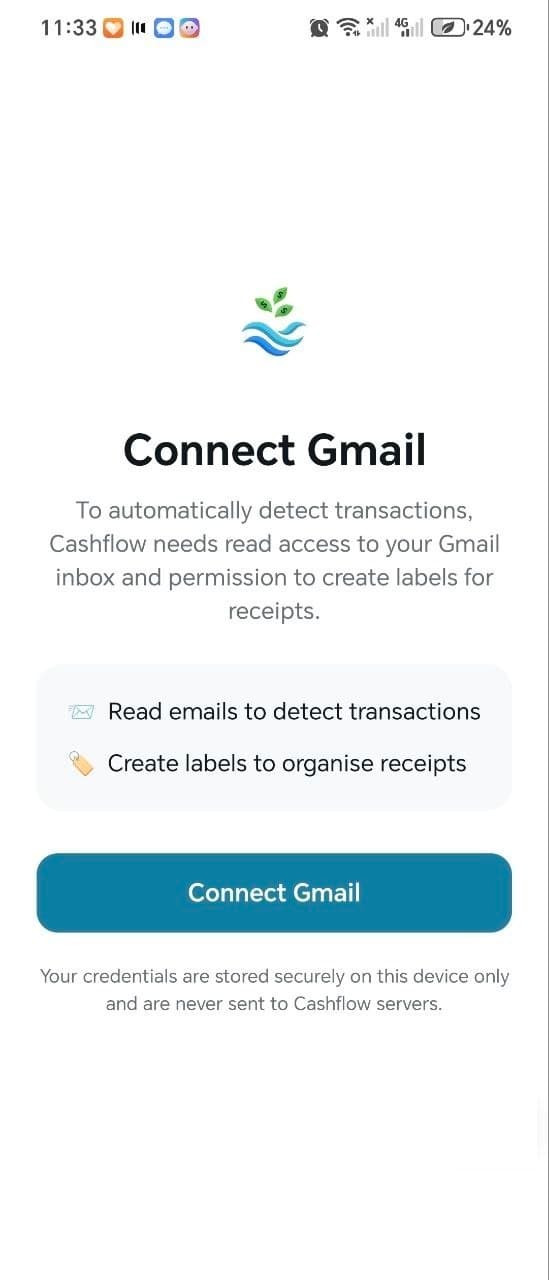 Gmail OAuth connection screen